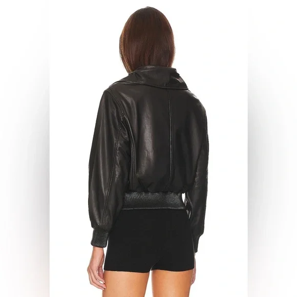 ALLSAINTS Etta Jacket Black Leather Size US 00 - Picture 5 of 7